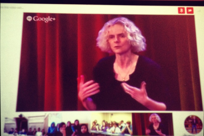 Using Google+ hangouts to fold in external audiences at the World Science Festival. Image credit: Author's own.